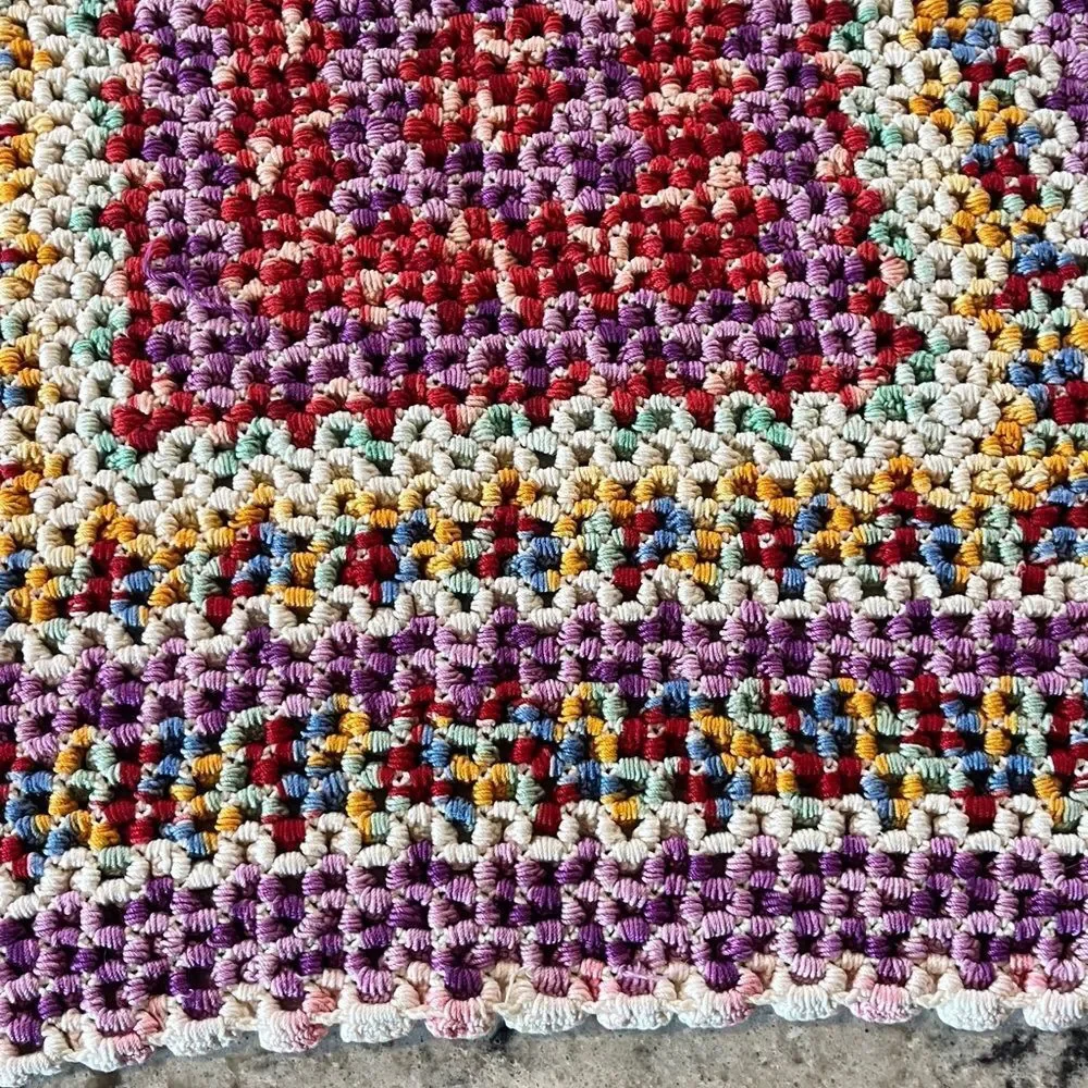 Wiggly Crocheted Square tablecloth or hotpad -Large 17x17”